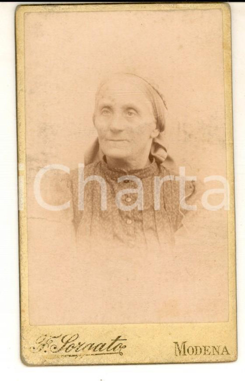 1900 ca BOLOGNA Ritratto dell'anziana balia VERRINI *Foto SORGATO CDV