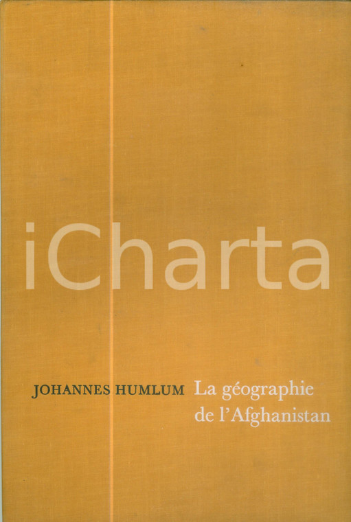 1949 Johannes HUMLUM La géographie de l'AFGHANISTAN Mappa in cartelletta