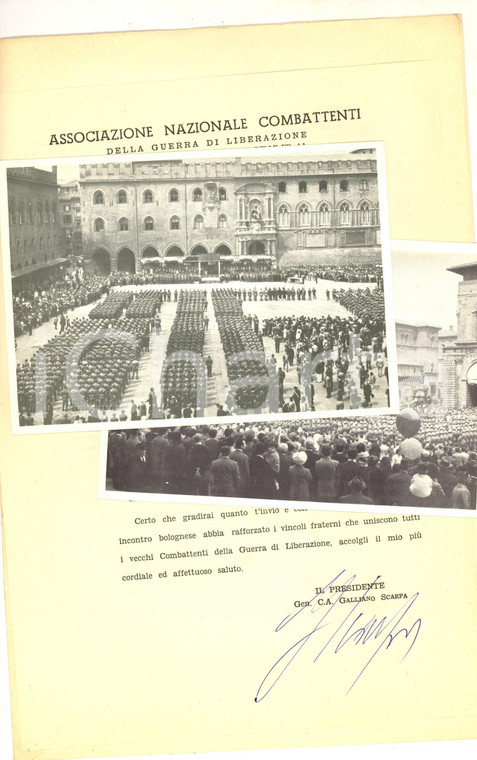 1970 ASSOCIAZIONE NAZIONALE COMBATTENTI Discorso Galliano SCARPA + foto raduno