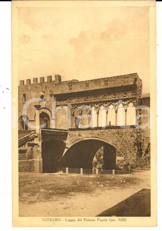 1930 VITERBO Loggia del Palazzo Papale *Cartolina ad Arnaldo BARILLI FP