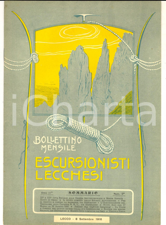 1916 ESCURSIONISTI LECCHESI Inaugurazione tricolore alla capanna S.E.L.*n° 9