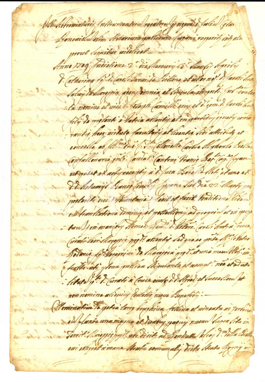 1709 MAROGGIA (SVIZZERA) Caterina SALVI vende terra a don Carlo Antonio CROCE