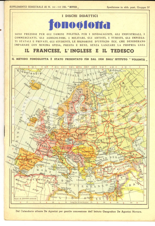 1932 FONOGLOTTA Dischi didattici per le lingue *Libretto PUBBLICITARIO