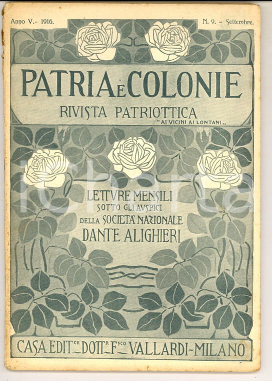 1916 PATRIA E COLONIE Campagna garibaldina nel Tirolo *Rivista anno V n°9