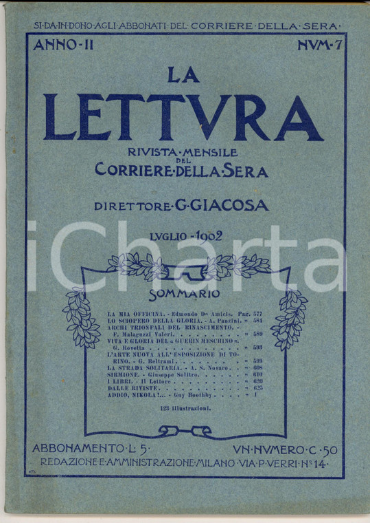 1902 LA LETTURA Arte nuova all'Esposizione di TORINO *ILLUSTRATA Anno II n°7
