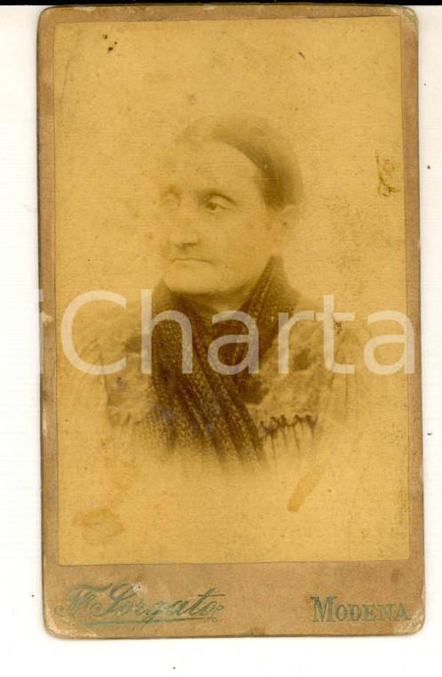 1890 ca MODENA Ritratto di Elisa CIRELLI anziana *Foto SORGATO CDV