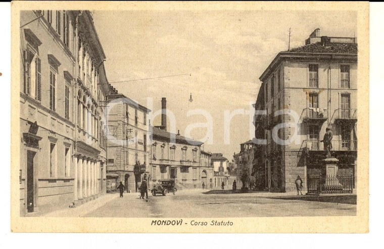 1930 MONDOVI' (CN) Veduta di corso Statuto *Cartolina ANIMATA FP VG