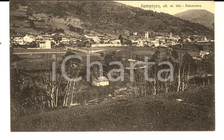 1932 SAMPEYRE (CN) Veduta panoramica del paese *Cartolina FP VG