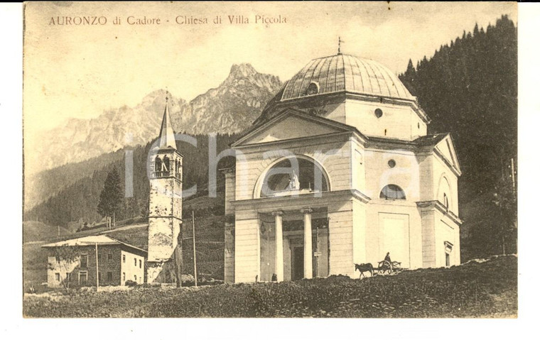 1922 AURONZO DI CADORE (BL) Chiesa di Villa Piccola *Cartolina FP VG