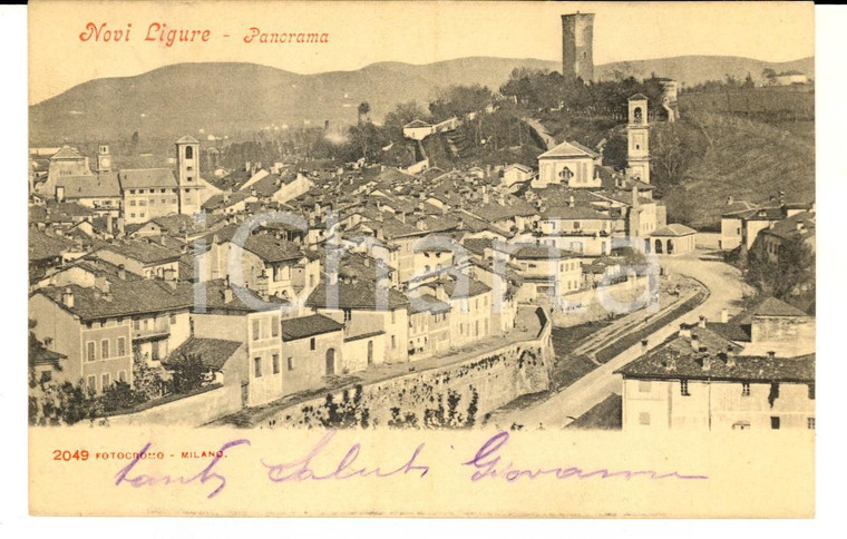 1903 NOVI LIGURE (AL) Panorama dall'alto *Cartolina postale FP VG