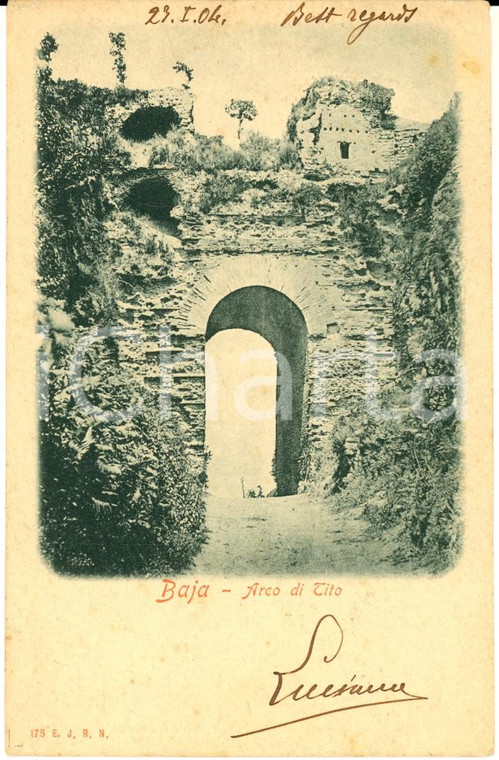 1904 NAPOLI BAIA Arco di Tito *Cartolina postale VINTAGE FP VG