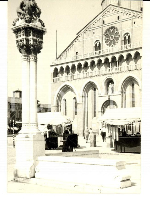 1952 PADOVA Bancarelle nella Piazza del Santo *Fotografia artistica 8x10 cm