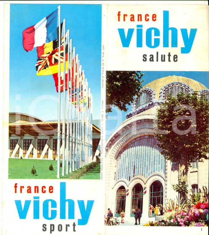 1960 ca FRANCE VICHY Salute e sport *Pieghevole ILLUSTRATO TURISMO