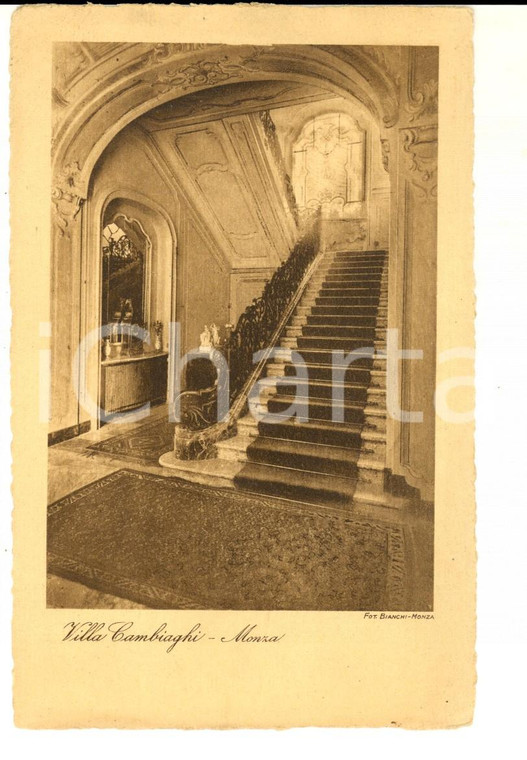 1930 ca MONZA VILLA CAMBIAGHI - Uno scalone  *Cartolina postale FP NV