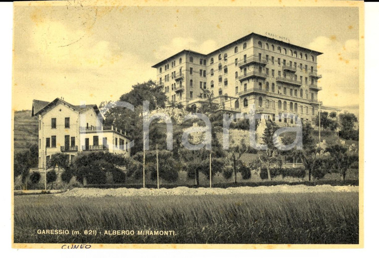1940 GARESSIO (CN) Albergo MIRAMONTI *Cartolina a Pier Alfonso VECCHIA da amico