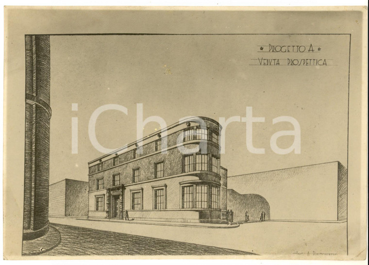 1937 L'AQUILA Casa del Combattente - Ing. Achille PINTONELLO Foto progetto 22x16