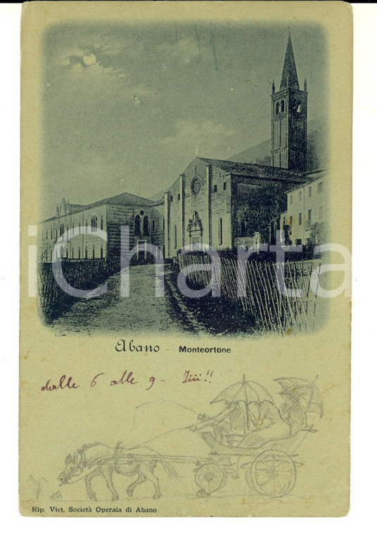 1900 ABANO TERME (PD) Santuario di MONTEORTONE *Cartolina postale FP VG