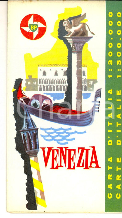 1962 CARTA D'ITALIA - Foglio 8 VENEZIA *Ed. DE AGOSTINI BP 47x35 cm