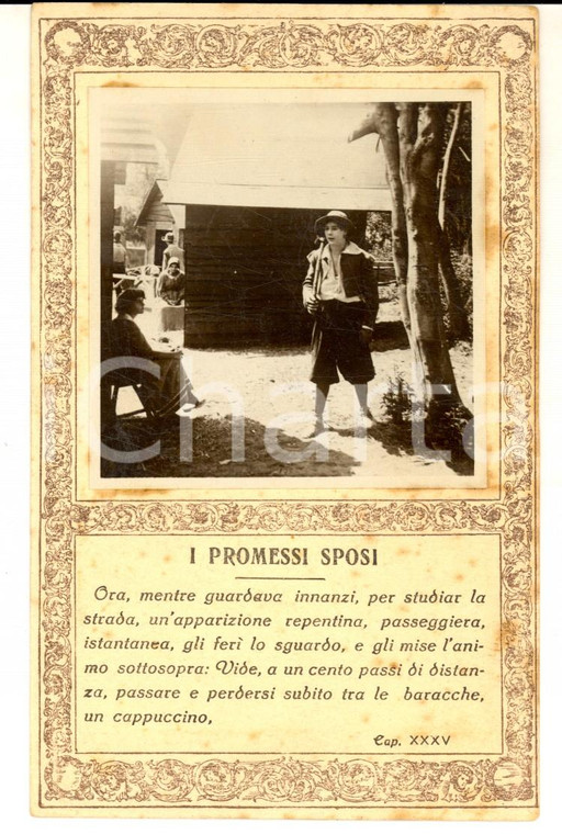 1913 FILM I PROMESSI SPOSI Renzo nel lazzaretto *FOTO DI SCENA su cartolina