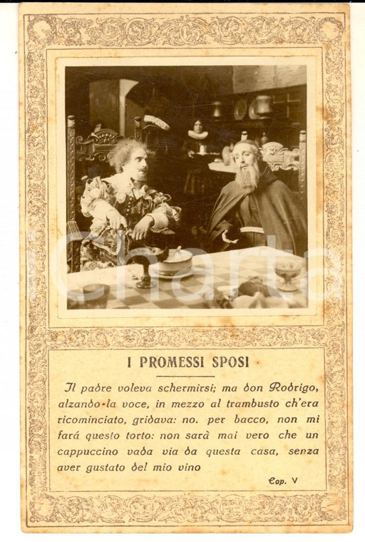 1913 FILM I PROMESSI SPOSI Fra Cristoforo da don Rodrigo *FOTO su cartolina