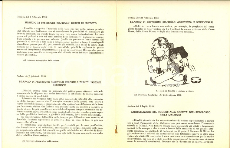 1956 ELEZIONI MILANO Cesare RINALDI consigliere comunale - Taccuino 20 pp.