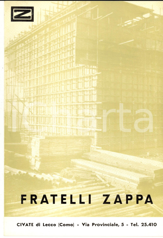 1960 ca LECCO Ditta F.LLI ZAPPA Pannelli standard Z *Catalogo ILLUSTRATO