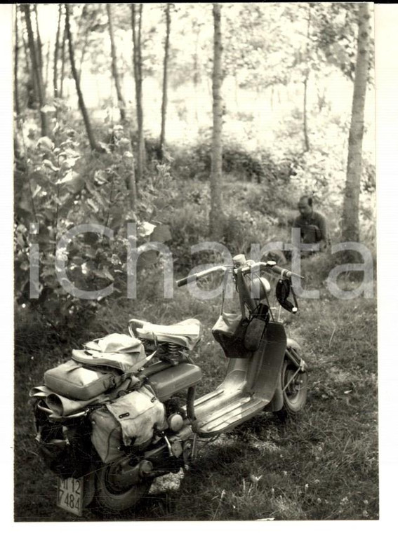 1952 CODIGORO (FE) Sosta in motocicletta nel bosco *Foto ARTISTICA 8x10
