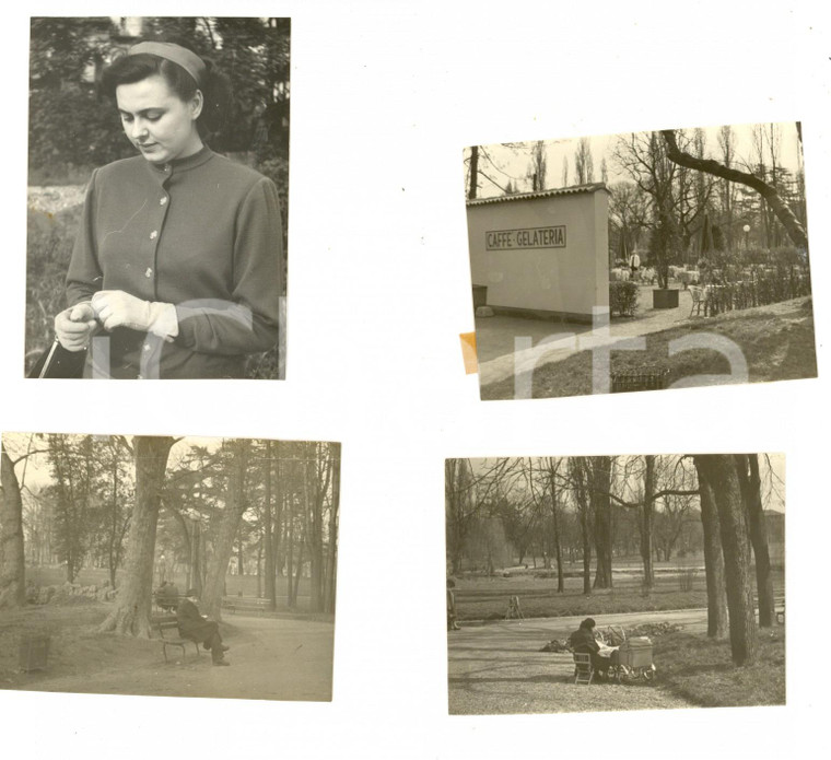 1952 MILANO Una domenica al parco *Lotto 4 foto artistiche 8x6 cm VINTAGE