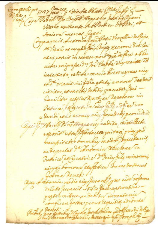 1727 RIVA SAN VITALE Antonia VERZELLINI NEURONI tutrice della figlia minorenne