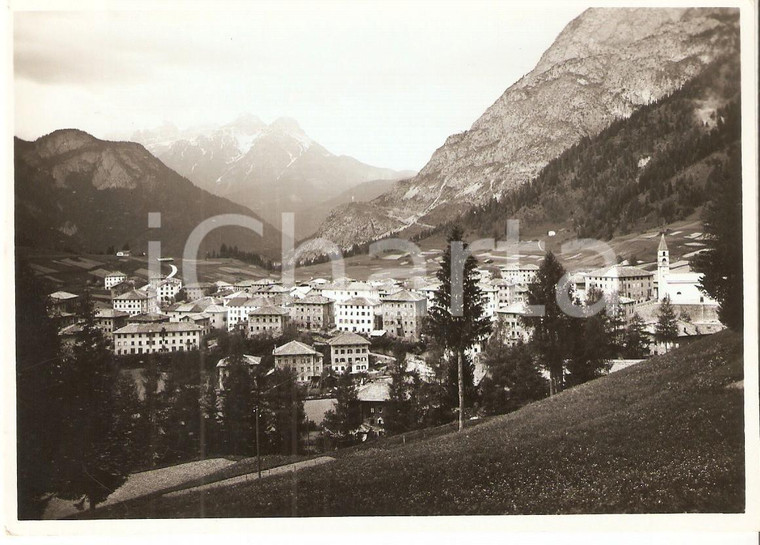 1950 ca LAGGIO DI CADORE (BL) Panorama con Gruppo dell'AJARNOLA *Cartolina FG NV