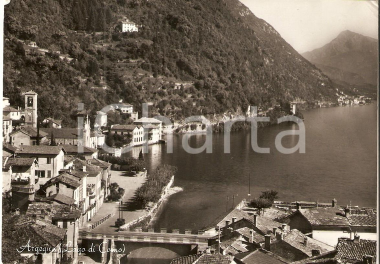 1957 ARGEGNO (CO) Panorama con Lago di Como *Cartolina FG VG