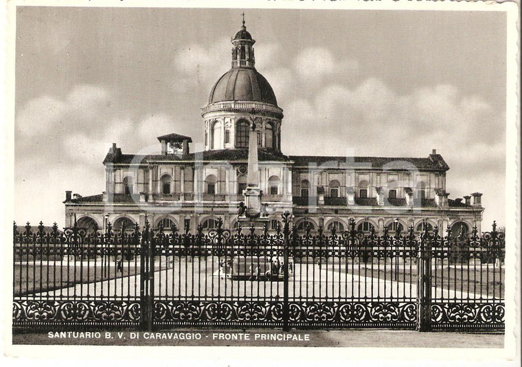 1958 CARAVAGGIO (BG) Santuario Beata Vergine - Fronte principale Cartolina FG VG