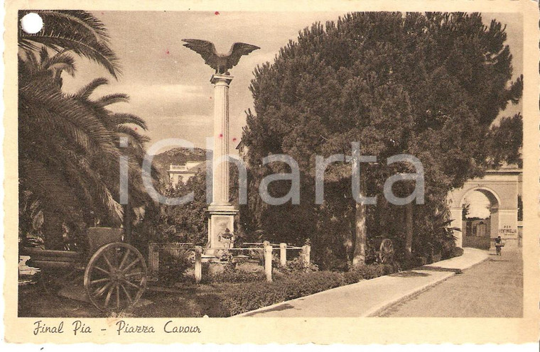 1950 FINALE LIGURE (SV) Panorama di FINALE PIA e Piazza Caour *Cartolina FP VG
