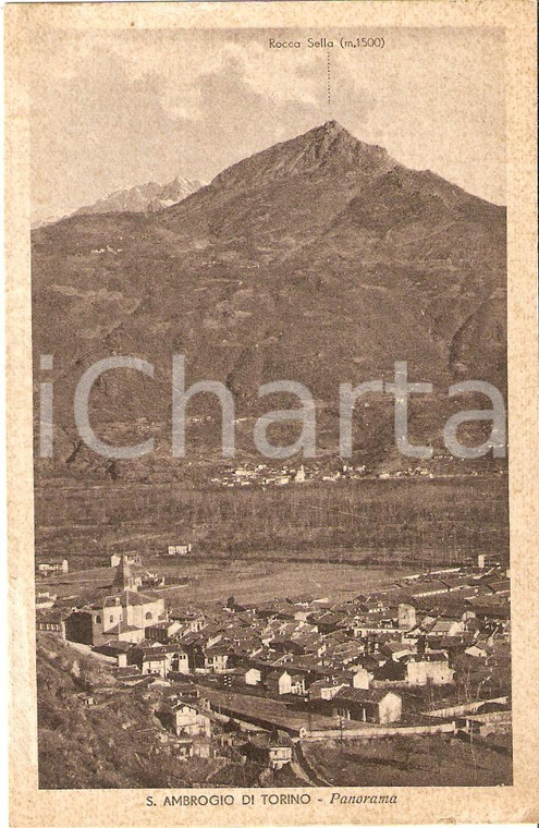 1940 SANT'AMBROGIO DI TORINO Panorama del paese *Cartolina FP VG