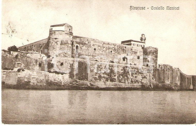 1925 SIRACUSA Castello MANIACE Panorama *Cartolina FP VG