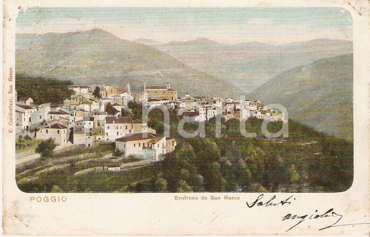 1905 ca SANREMO (IM) Frazione di POGGIO Panorama *Cartolina FP VG