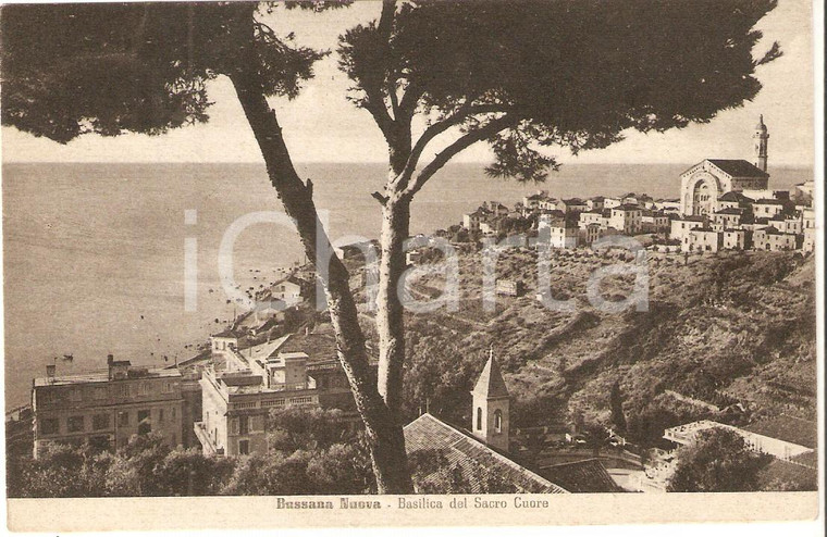 1946 BUSSANA NUOVA (IM) Basilica del Sacro Cuore *Cartolina FP VG