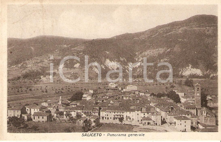 1930 SALICETO (CN) Panorama generale del paese *Cartolina FP VG