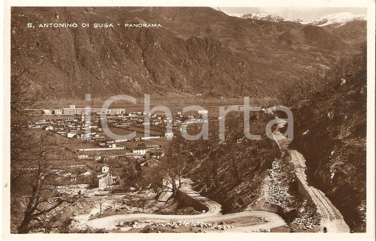 1931 SANT'ANTONINO DI SUSA (TO) Panorama del paese *Cartolina FP VG