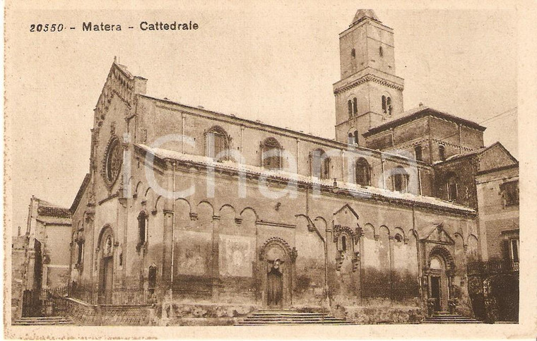 1930 ca MATERA Cattedrale MADONNA DELL BRUNA e Sant'Eustachio *Cartolina FP NV