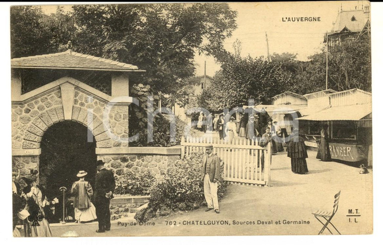1909 CHATELGUYON (AUVERGNE) Sources DEVAL et GERMAINE *Carte postale ANIMEE