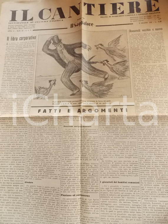 1935 IL CANTIERE Roosevelt - Scuola e Opera Balilla *Giornale Anno II n° 23