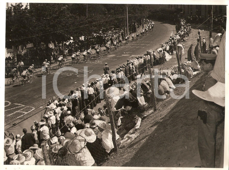 1955 FRASCATI Mondiali CICLISMO Forza Fausto COPPI scritto sull'asfalto *Foto