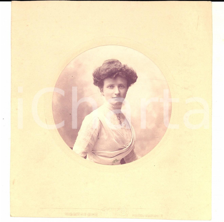 1900 ca MILANO Ritratto di nobildonna in abito bianco *Foto MONTABONE 16x16