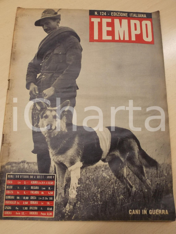 1941 TEMPO Esercito in Nordafrica - Cani in guerra *Rivista anno VI n°124