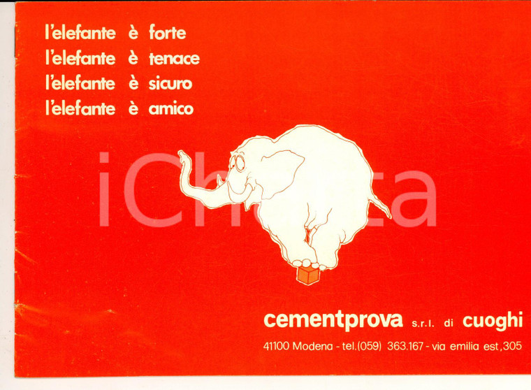 1980 ca MODENA CEMENTPROVA di CUOGHI Catalogo illustrato macchine 8 pp.