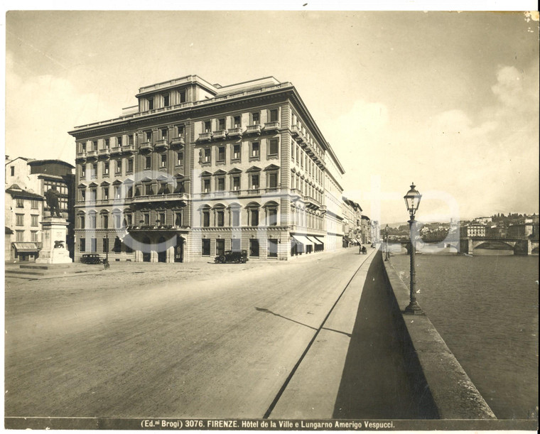 1930 ca FIRENZE Hotel de la Ville e Lungarno VESPUCCI *Foto BROGI 25x20 cm