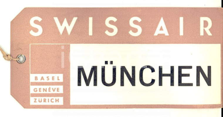 1970 ca SWISSAIR Etichetta bagagli MUNCHEN *VINTAGE