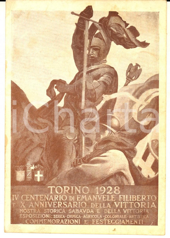 1928 TORINO IV Centenario Emanuele Filiberto *Orario delle lezioni PUBBLICITARIO