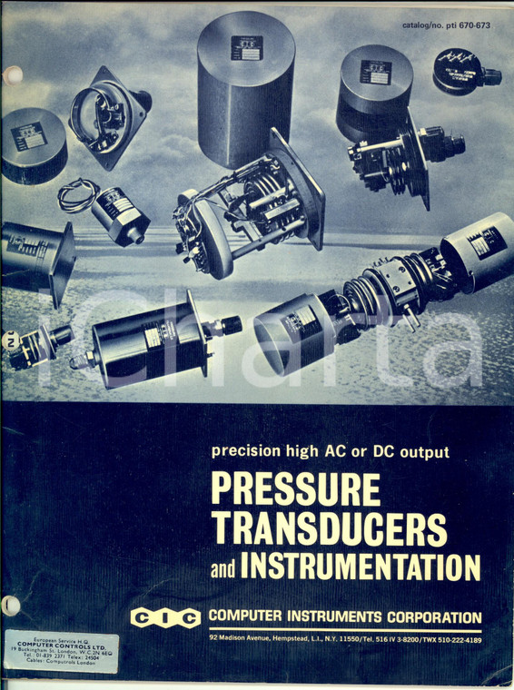 1980 ca HEMPSTEAD (NY) CIC Pressure transducers and instrumentation 32 pp.